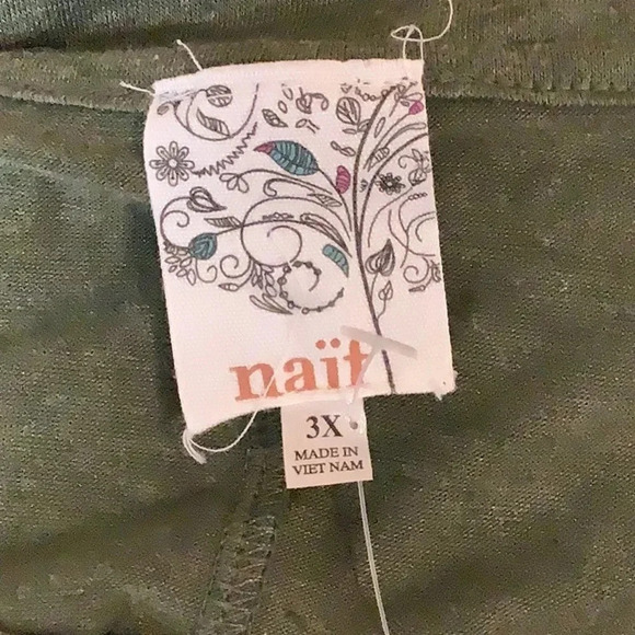 Naïf Olive Green 3/4 Sleeve Top Size 3X New with Tags - Picture 7 of 8